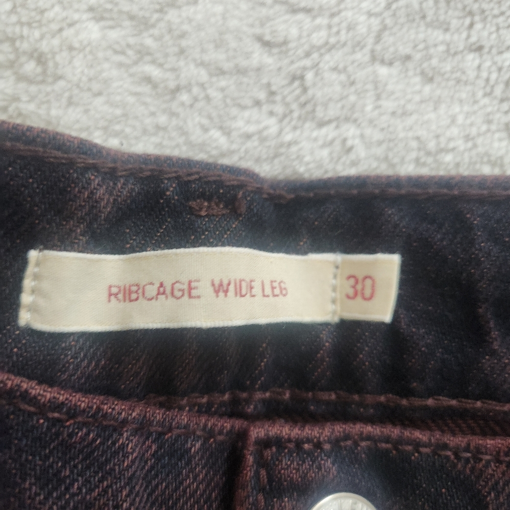 LEVI'S RIBCAGE WIDE LEG WOMEN'S JEANS cherry cordial- red sz 32, 31, 30 nwt - Picture 7 of 13